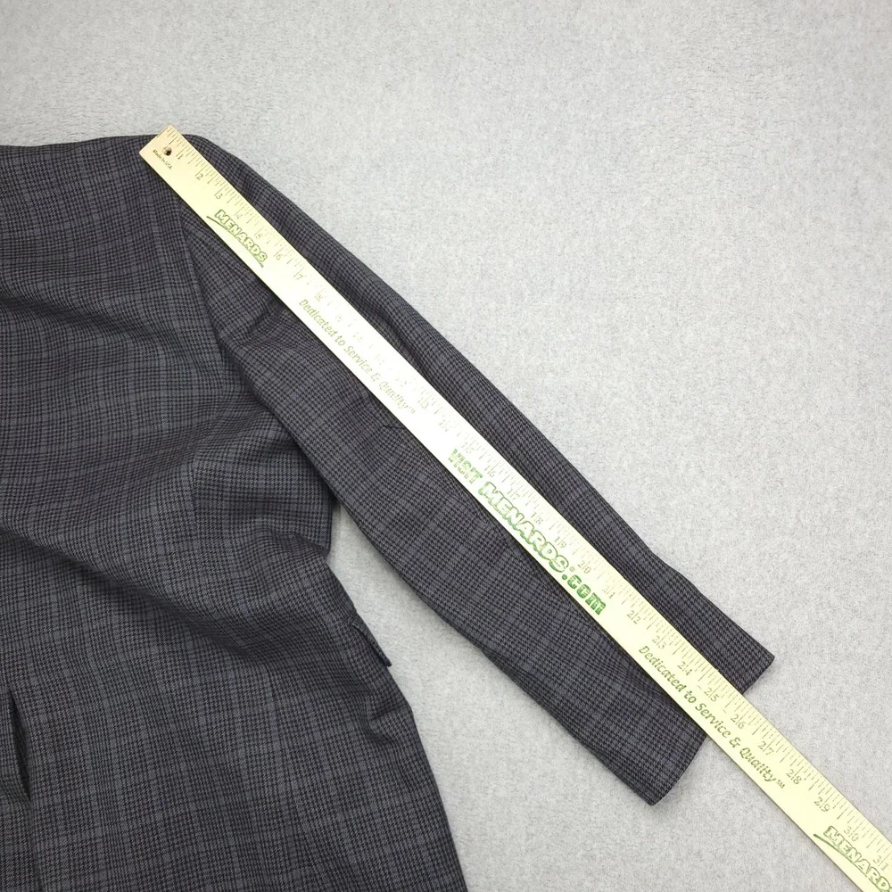 Ralph Lauren Blazer‎ Jacket Men's 42L Gray Blue Glen Check Silk Wool Blend